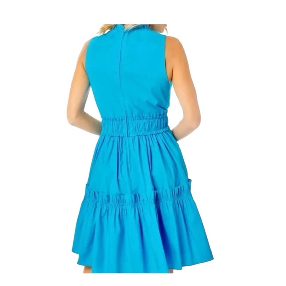 Lilly Pulitzer NWT Elina Stretch Ruffle Dress, Midi Sundress, Blue Size 8 - Picture 2 of 11